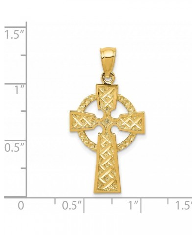 Solid 14k Yellow Gold Diamond-cut Celtic Cross Pendant - 34mm $119.34 Pendants