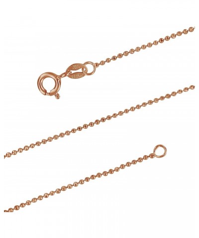 14kt Rose Gold Plated Sterling Silver 1.2mm Diamond-Cut Ball Chain Necklace, 15-20 Inch $10.07 Necklaces