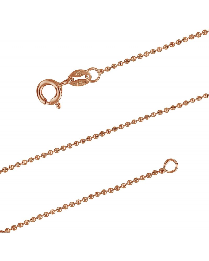 14kt Rose Gold Plated Sterling Silver 1.2mm Diamond-Cut Ball Chain Necklace, 15-20 Inch $10.07 Necklaces