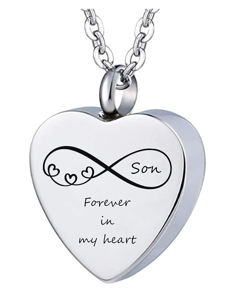 Stainless Steel Cremation Jewelry for Ashes Heart Infinity Urn Necklace Pendant Chain Memorial Human Ashes Container Funeral ...