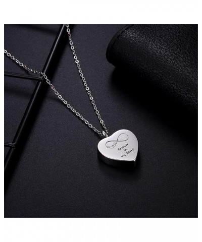 Stainless Steel Cremation Jewelry for Ashes Heart Infinity Urn Necklace Pendant Chain Memorial Human Ashes Container Funeral ...