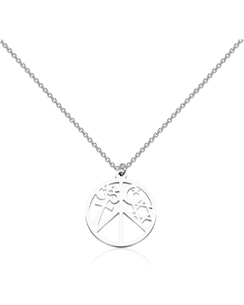 Coexist in Peace Necklace Christian Cross Necklace Coexist Gift Peace Symbol Gift Unity of Faith Pendant Coexist ne $8.24 Nec...