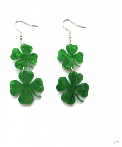 St. Patrick's Day Earrings Acrylic Irish Shamrock Dangle Earrings Green Clover Drop Earrings for Women Girls St Patty's Jewel...