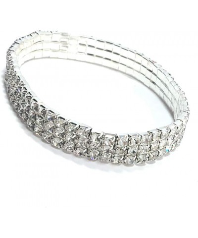 Women Rhinestone Stretch Ankle Bracelet Silver Sparking Tennis Bracelet Crystal Anklet Foot Chain Jewelry (3 Row - 2pcs) $8.9...