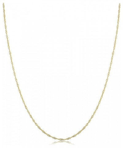 10k Yellow Gold Singapore Chain Necklace For Women (0.7mm, 1mm, 1.4mm, 1.7mm - sizes from 14 to 30 inch long) 30 inch 0.7 mm ...