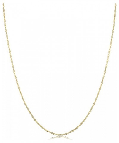 10k Yellow Gold Singapore Chain Necklace For Women (0.7mm, 1mm, 1.4mm, 1.7mm - sizes from 14 to 30 inch long) 30 inch 0.7 mm ...