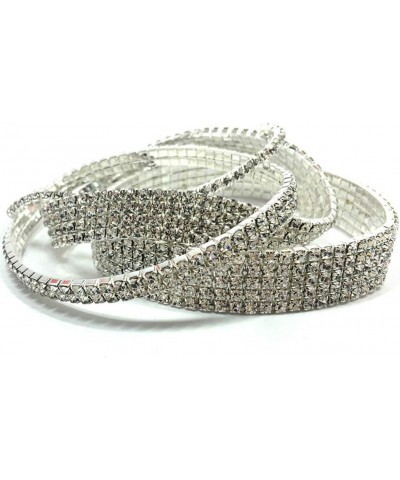 Women Rhinestone Stretch Ankle Bracelet Silver Sparking Tennis Bracelet Crystal Anklet Foot Chain Jewelry (3 Row - 2pcs) $8.9...