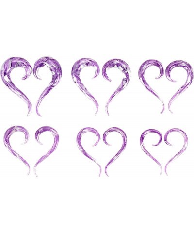 2pcs Multicolor 8G-00G Glass Teardrop Spiral Ear Gauges Twist Hanger Stretchers Piercing Jewelry Purple $9.67 Body Jewelry