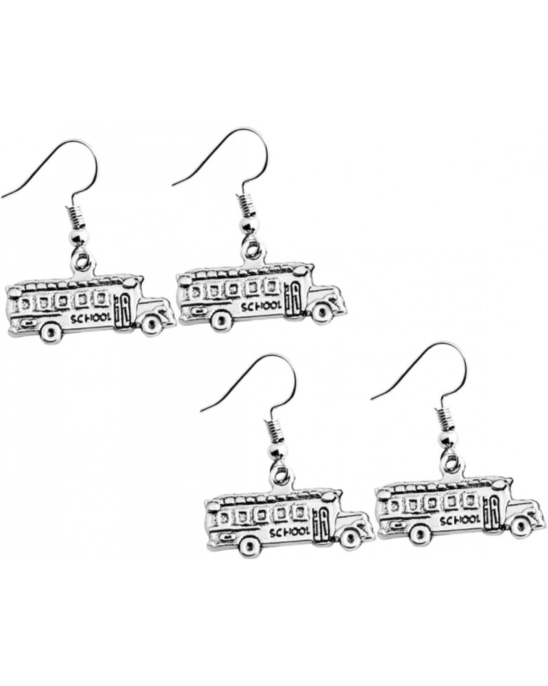 2 Pairs School Bus Earrings Student Gift Fashion Earrings for Women Ladies Car Charm Earrings School Bus Driver Keychain Allo...