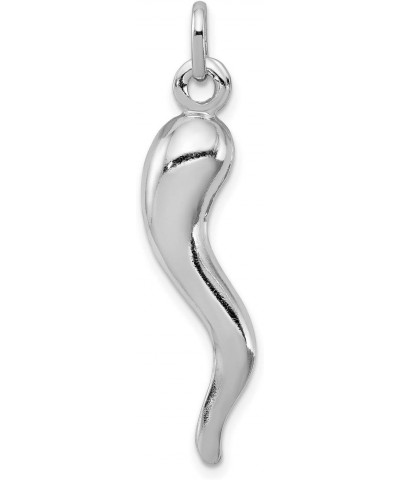 Sterling Silver Italian Horn Pendant 30 mm x 7 mm $17.60 Pendants