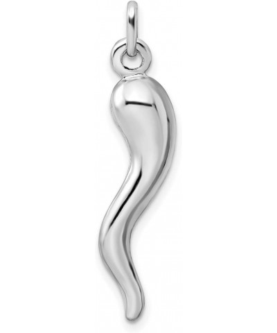 Sterling Silver Italian Horn Pendant 30 mm x 7 mm $17.60 Pendants