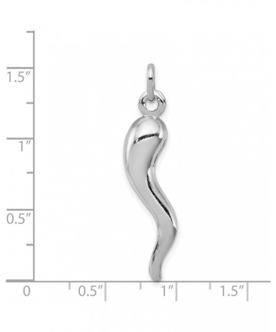 Sterling Silver Italian Horn Pendant 30 mm x 7 mm $17.60 Pendants