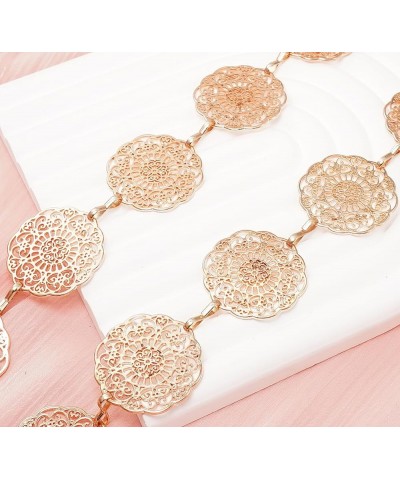 Waist Chain for Women Metal Body Belt Belly Jewelry for Dresses Jeans Trousers Wafer Gold 0497 M: 47.2 in/120 cm $10.19 Body ...