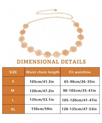 Waist Chain for Women Metal Body Belt Belly Jewelry for Dresses Jeans Trousers Wafer Gold 0497 M: 47.2 in/120 cm $10.19 Body ...