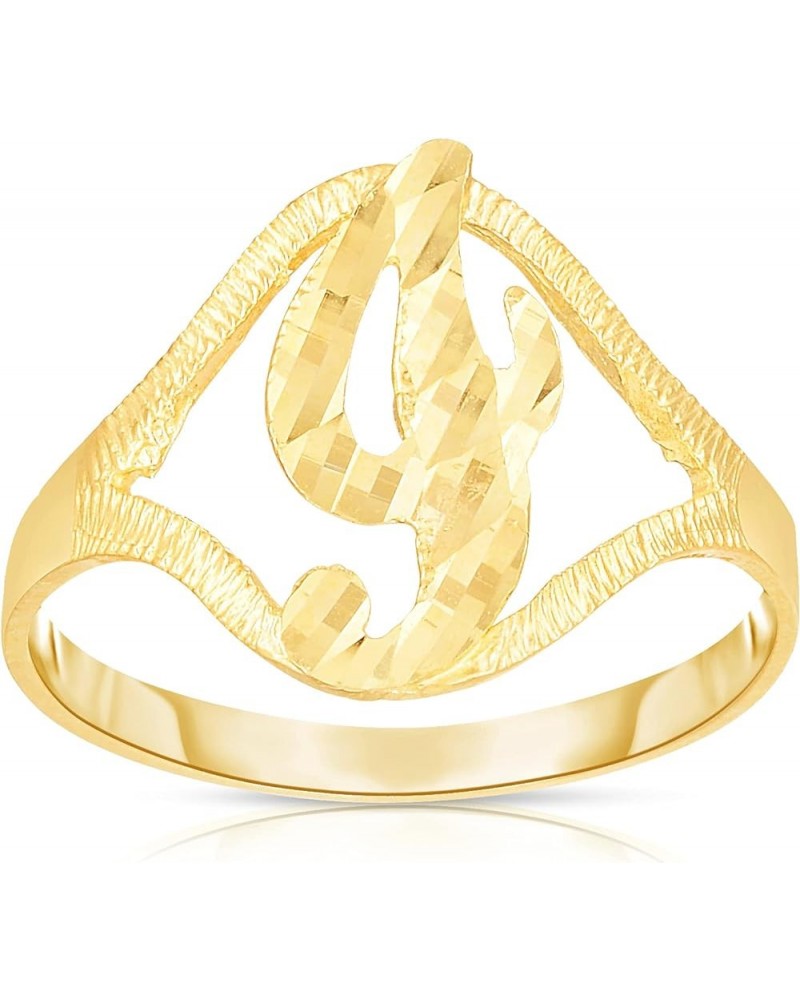 10k Yellow Gold A-Z Cursive Letter Initial Ring, Sizes 4-9 I-Small $66.24 Rings