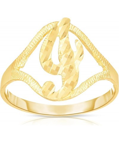 10k Yellow Gold A-Z Cursive Letter Initial Ring, Sizes 4-9 I-Small $66.24 Rings