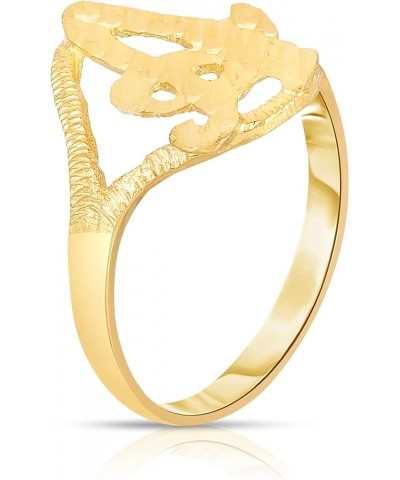 10k Yellow Gold A-Z Cursive Letter Initial Ring, Sizes 4-9 I-Small $66.24 Rings