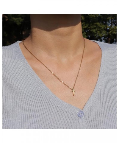 Cross Heart Infinity Necklace For Women 18k Gold Plated Stainless Steel Trendy Simple Dainty Minimalist Layered Chunky Small ...