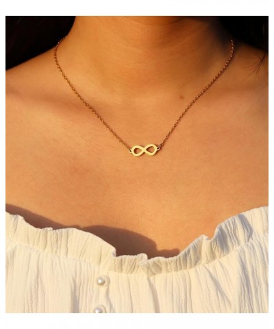 Cross Heart Infinity Necklace For Women 18k Gold Plated Stainless Steel Trendy Simple Dainty Minimalist Layered Chunky Small ...