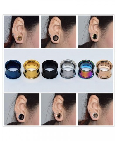 Set of 12 pcs Stainless Steel Ear Plugs Large Double Flare Alloy Gauges Stretching Screw Fit Tunnels Gauge 8g - 1 inch 6g(4mm...