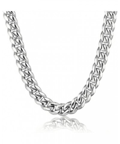 Miami Cuban Link Chain for Men Solid Stainless Steel Necklace for Men Women Hip Hop Jewelry Choker Necklace 18-30 Inches-with...