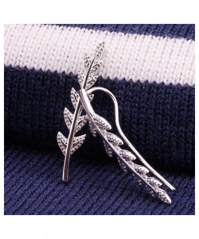 Ear Crawler Cuff Earrings Sterling Silver Ear Climber Studs Olive Leaf Hypoallergenic Silver-Tone $13.92 Earrings