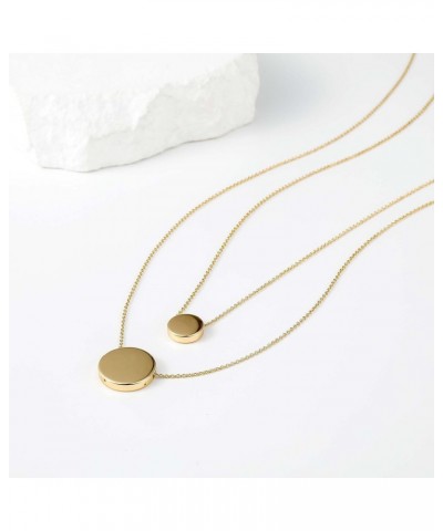 Gold Double Circle Layer Necklace - 14k Real Gold Plated Waterproof Trendy Round Coin Disc Layer Pendant Choker Necklace For ...