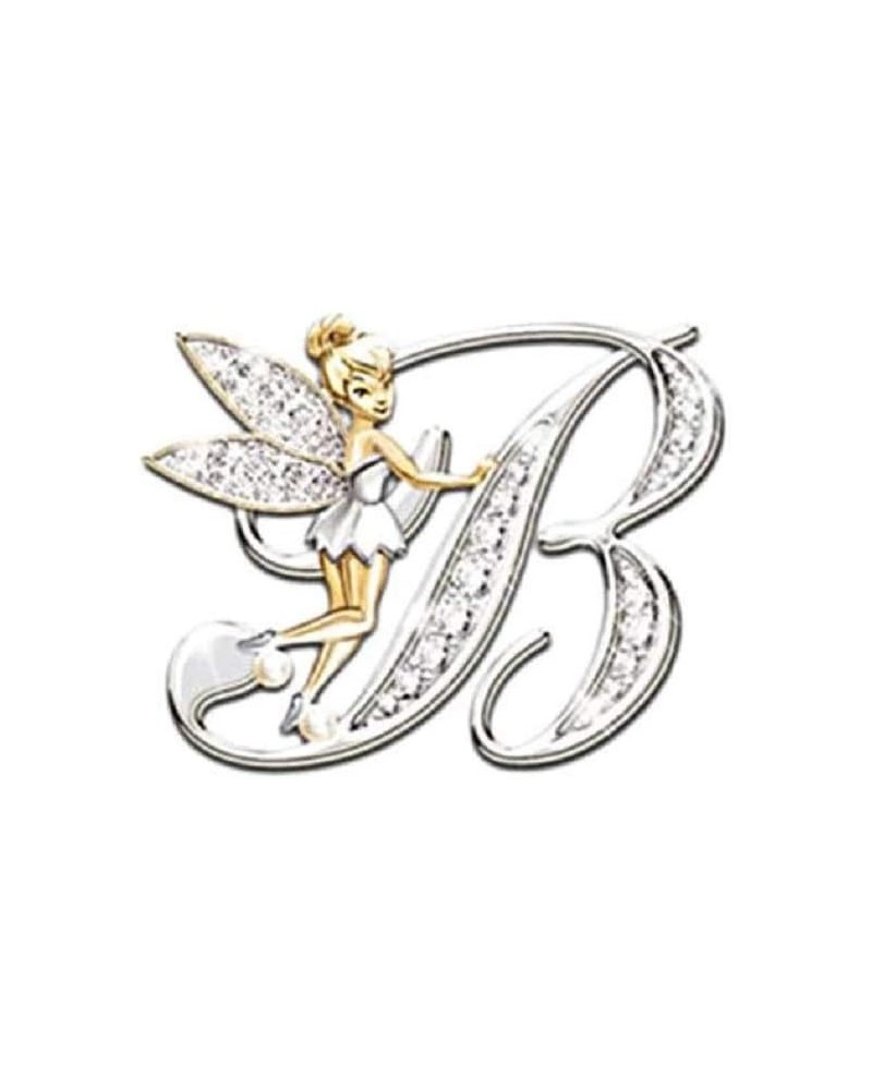 Initial Letter Brooch Pins Rhinestone Crystal Elf Angel Collar Pins Brooches For Girls Women Accessories B $7.13 Brooches & Pins