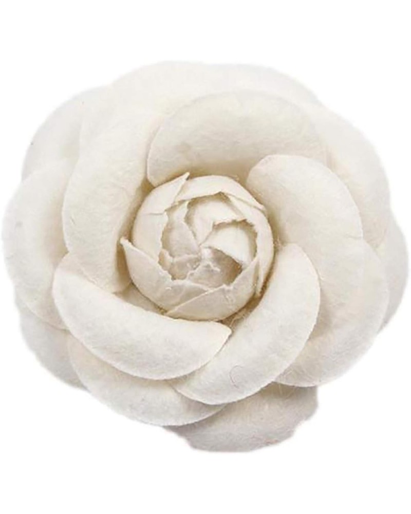 Elegant Female Cloth Camellia Flower Brooch For Wedding Flower Brooches For Women Costume Jewelry white $3.98 Brooches & Pins