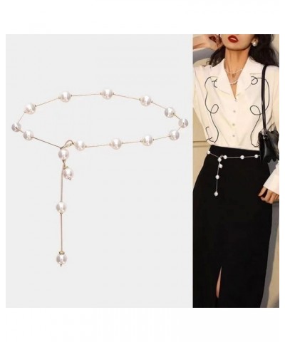 Pearl Waist Chain Belly Chain Belt Body Chain Accessories for Women Fashion Colorfast Pearl Body Chain Jewelry Women's Metal ...