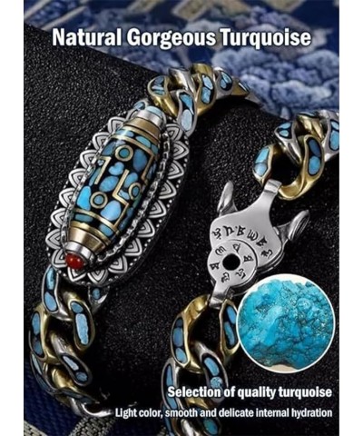 Turquoise Six-Character Mantra Nine-Eyed Dzi Bead Bracelet, Turquoise Six-Character Mantra Nine-Eyed Bead Bracelet, Six-chara...