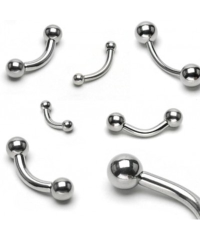 Ball 316L Surgical Steel Curved Barbell 16GA, Length: 8mm, Ball Size: 4mm $8.24 Body Jewelry