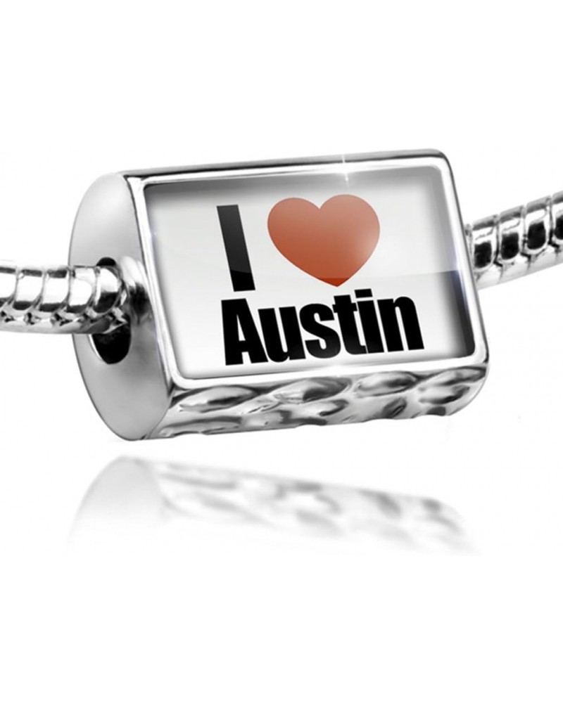 Charm I Love Austin Region: Texas, United States - Bead Fit All European Bracel $10.99 Bracelets