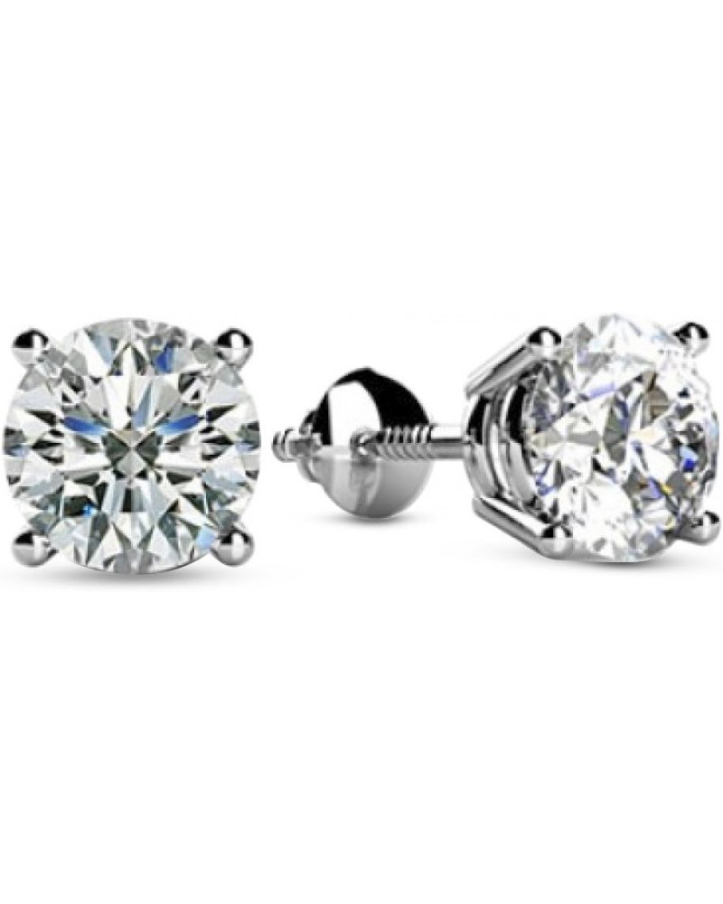 IGI Certified LAB-GROWN Round Cut Diamond Earrings 4 Prong Screw Back Ultra Premium Collection (H-I Color, VS1-VS2 Clarity) 5...