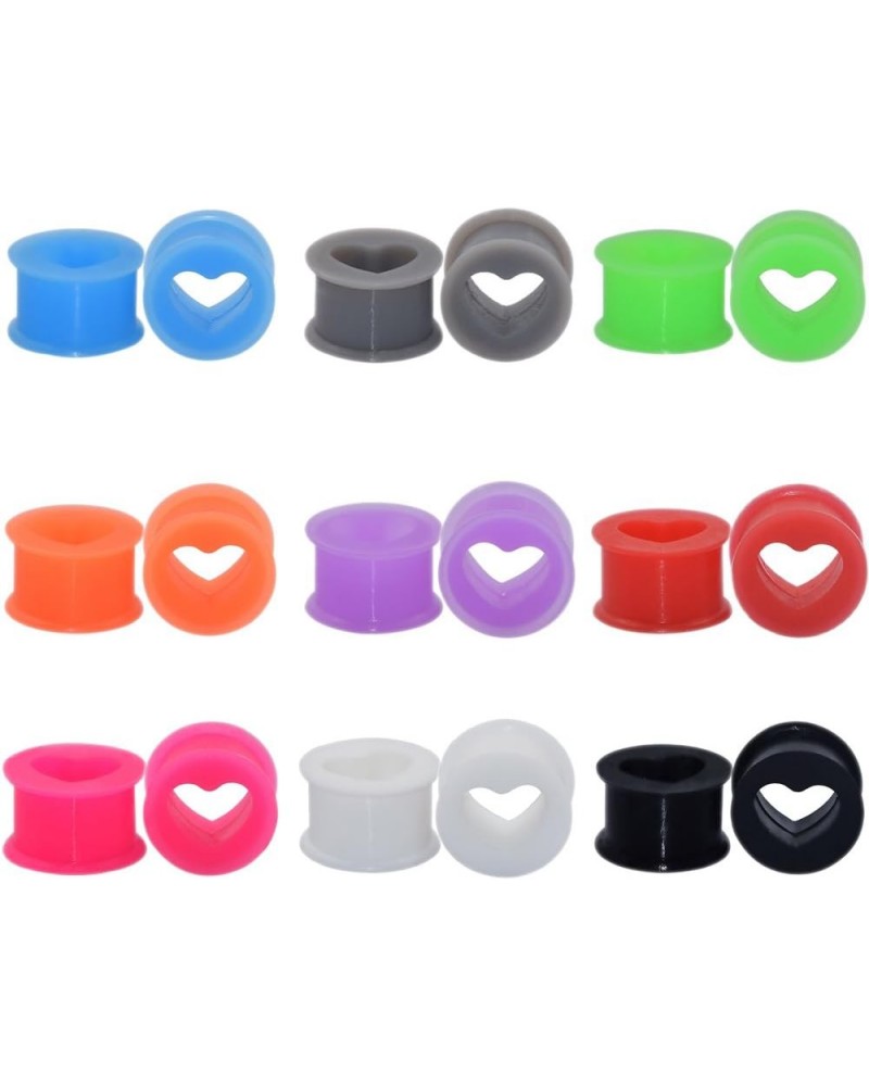 Silicone Gauges Set Hard & Soft Colorful Tunnels for Ears Stretching Earrings 6G-25mm 18 PC Hard | Heart | 20mm(3/4") $8.79 B...