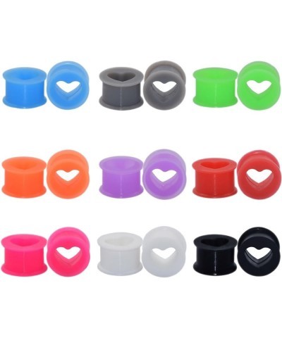 Silicone Gauges Set Hard & Soft Colorful Tunnels for Ears Stretching Earrings 6G-25mm 18 PC Hard | Heart | 20mm(3/4") $8.79 B...