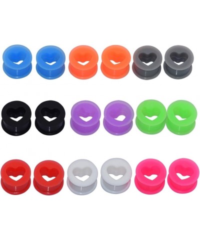 Silicone Gauges Set Hard & Soft Colorful Tunnels for Ears Stretching Earrings 6G-25mm 18 PC Hard | Heart | 20mm(3/4") $8.79 B...