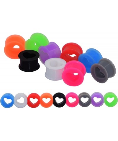 Silicone Gauges Set Hard & Soft Colorful Tunnels for Ears Stretching Earrings 6G-25mm 18 PC Hard | Heart | 20mm(3/4") $8.79 B...