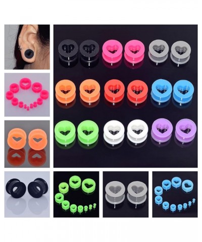 Silicone Gauges Set Hard & Soft Colorful Tunnels for Ears Stretching Earrings 6G-25mm 18 PC Hard | Heart | 20mm(3/4") $8.79 B...