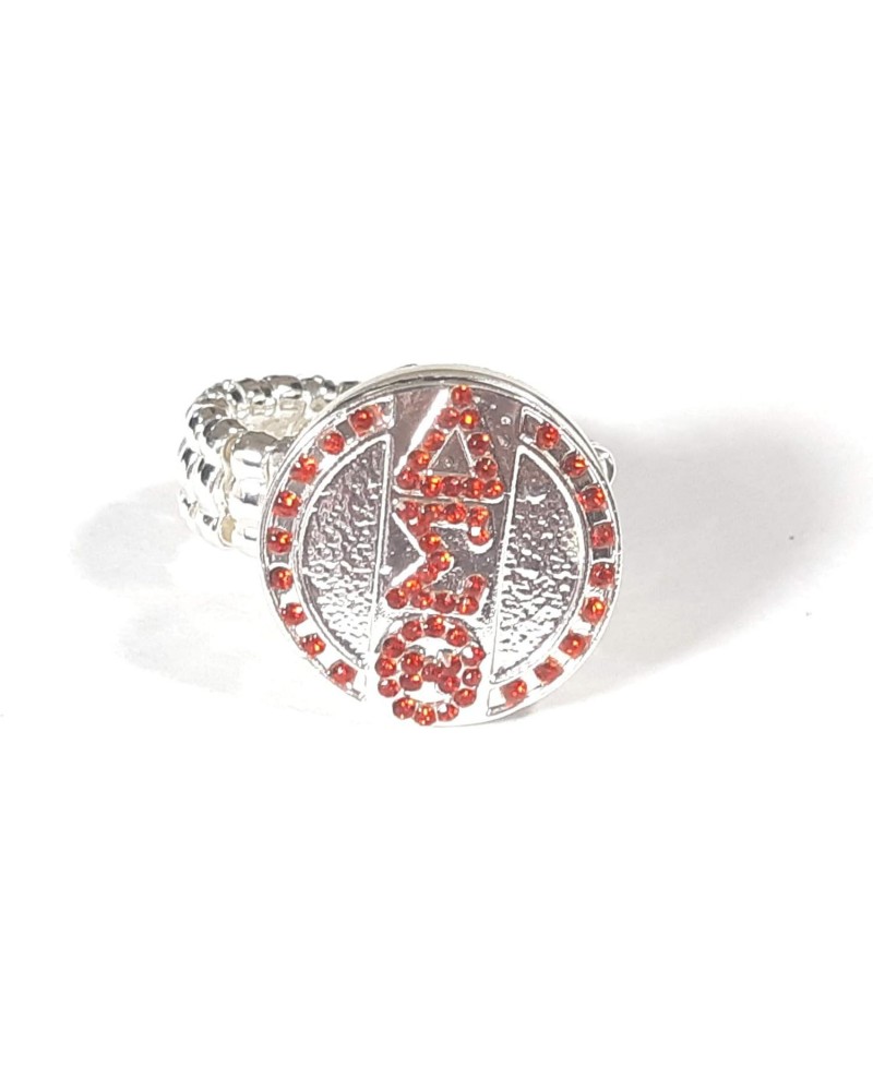 Delta Sigma Theta Silver Stretchy Band Button Ring (Letters) $11.03 Rings