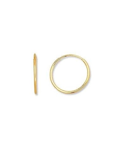 14k Solid Yellow Gold Endless Loop Hoop Timeless Earrings 2 mm Gauge/Thickness Available in Multiple Diameters - 1.8 Inches Y...