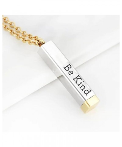 Be Kind...Of A Bich - Hidden Message Necklace, Be Kind of a b Hidden Necklace, 3D Engraving Vertical Bar Necklace, Stainless ...