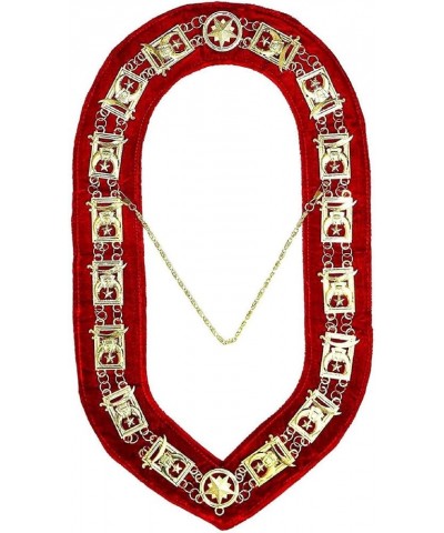 Shriner - Masonic Chain Collar - Gold/Silver on Red Gold $45.38 Necklaces