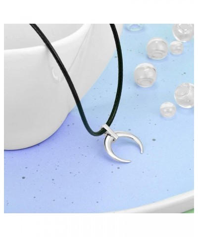 Sterling Silver Choker Necklace Leather Chokers Gift For Women Girls,14+2 Moon Choker $16.66 Necklaces