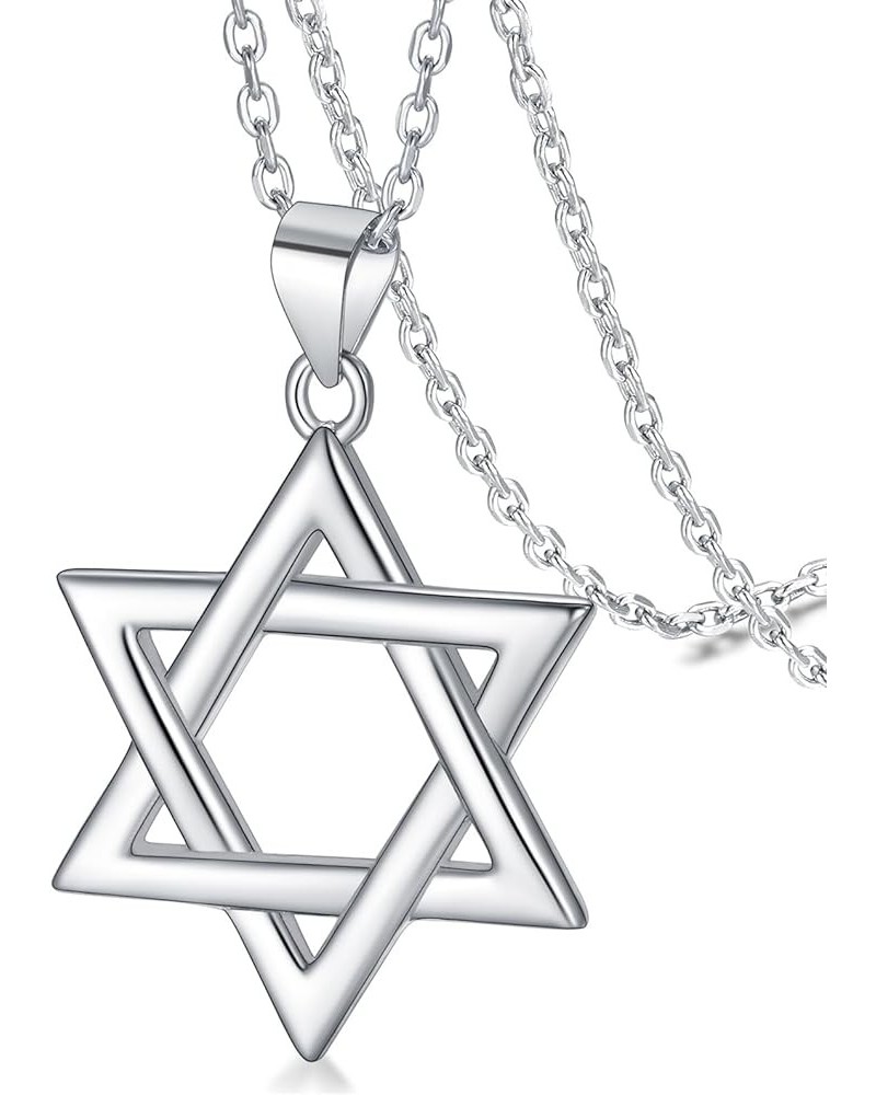 Star of David Jewish Necklace-Sterling Silver Pendant for Women-The Seal of Solomon Talisman Tantrism Hexagram Jewelry for Me...