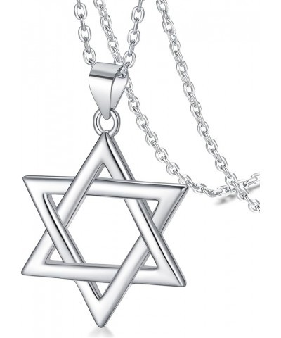 Star of David Jewish Necklace-Sterling Silver Pendant for Women-The Seal of Solomon Talisman Tantrism Hexagram Jewelry for Me...