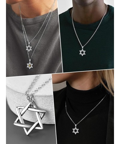 Star of David Jewish Necklace-Sterling Silver Pendant for Women-The Seal of Solomon Talisman Tantrism Hexagram Jewelry for Me...