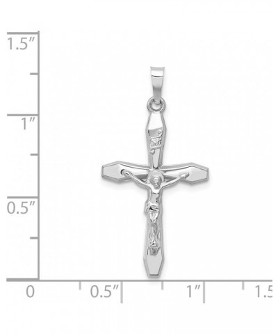 14k White Gold INRI Cross Pendant Crucifix Charm - 32mm x 17mm $95.34 Pendants