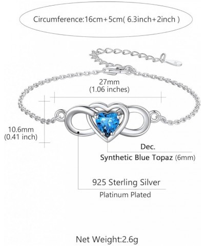 Personalized Infinity Love Symbol Link Bracelets for Women 925 Sterling Silver Birthstone Bracelet Adjustable Engraved Chain ...