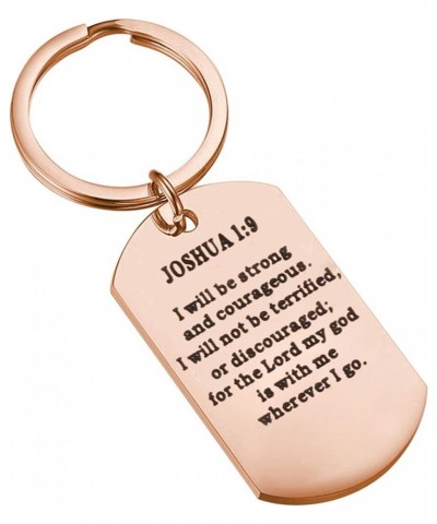 Joshua 1:9 Bible Verse I Will Be Strong And Courageous Religious Jewelry Christian Gift Rose Gold $9.95 Pendants